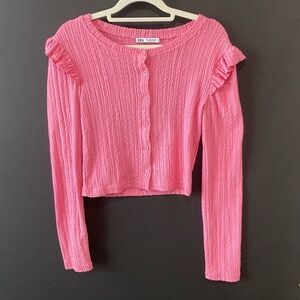 Pink Zara Long Sleeve Blouse With Buttons Size S